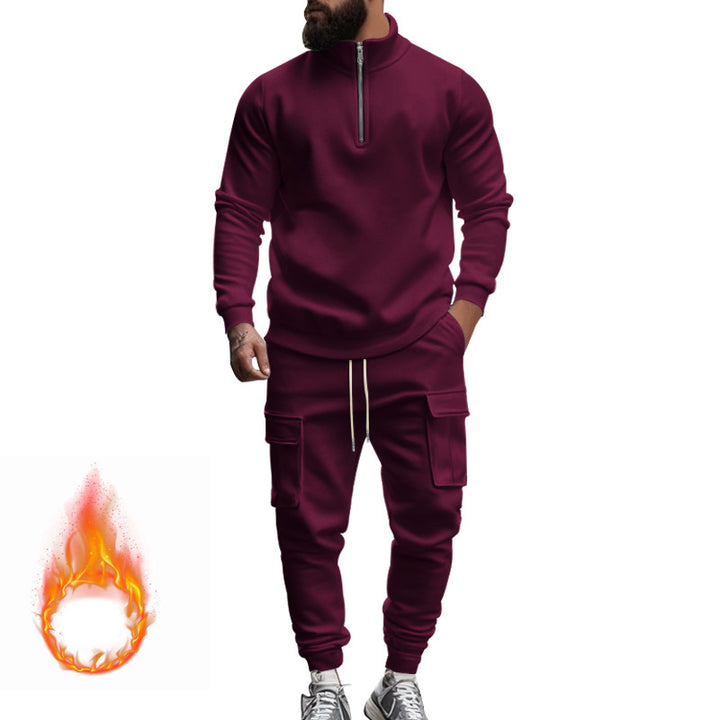 Herren modernes Freizeit-Jogginganzug mit funktionalem Reißverschluss und praktischen Taschen Echoarchiv