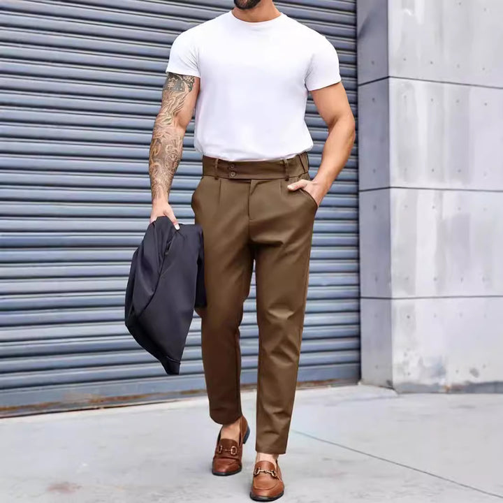 Herren Elegante Chinohose mit elastischem Bund und klassischem Schnitt Echoarchiv