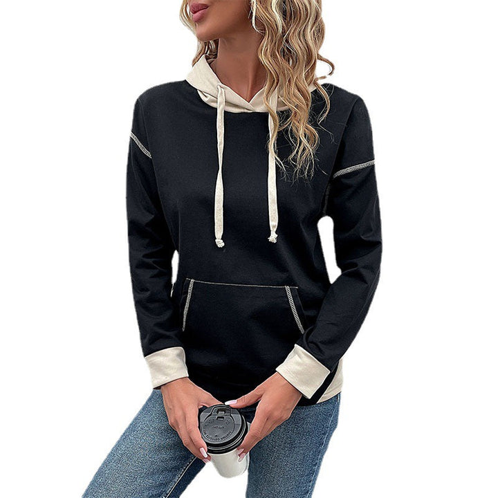 Damen Kapuzenpullover mit Kontrastbesatz, Kängurutasche und lässiger Oversize‑Passform Echoarchiv