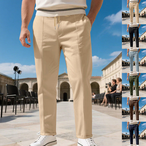 Herren moderne Chinohose mit bequemem elastischem Bund und praktischen Seitentaschen Echoarchiv