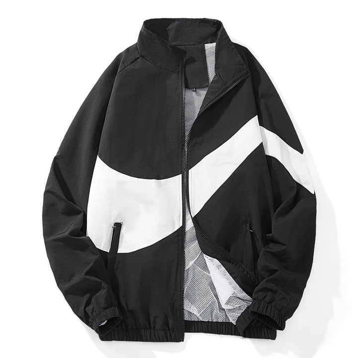 Herren Sportliche Übergangsjacke mit hohem Kragen und seitlichen Reißverschlusstaschen Echo Archiv
