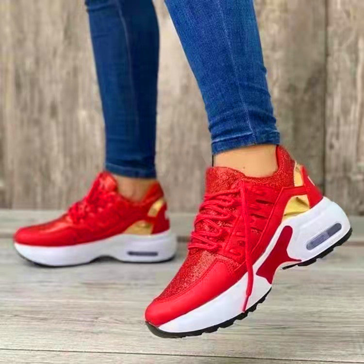 Damen nan sportive Plateau-Sneaker mit sichtbarem Luftkissen, gepolstertem Komfortfußbett und atmungsaktivem Mesh-Detail Echo Archiv