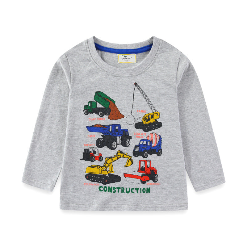 Jungen Langarmshirt mit buntem Baustellenfahrzeug-Design Echo Archiv