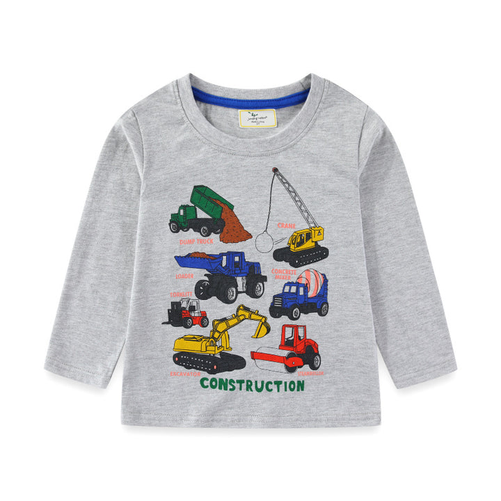 Jungen Langarmshirt mit buntem Baustellenfahrzeug-Design Echo Archiv