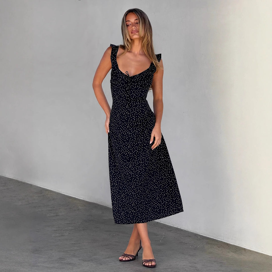 Damen Midikleid mit verspielt fließendem Rock und Rüschendetails Echo Archiv
