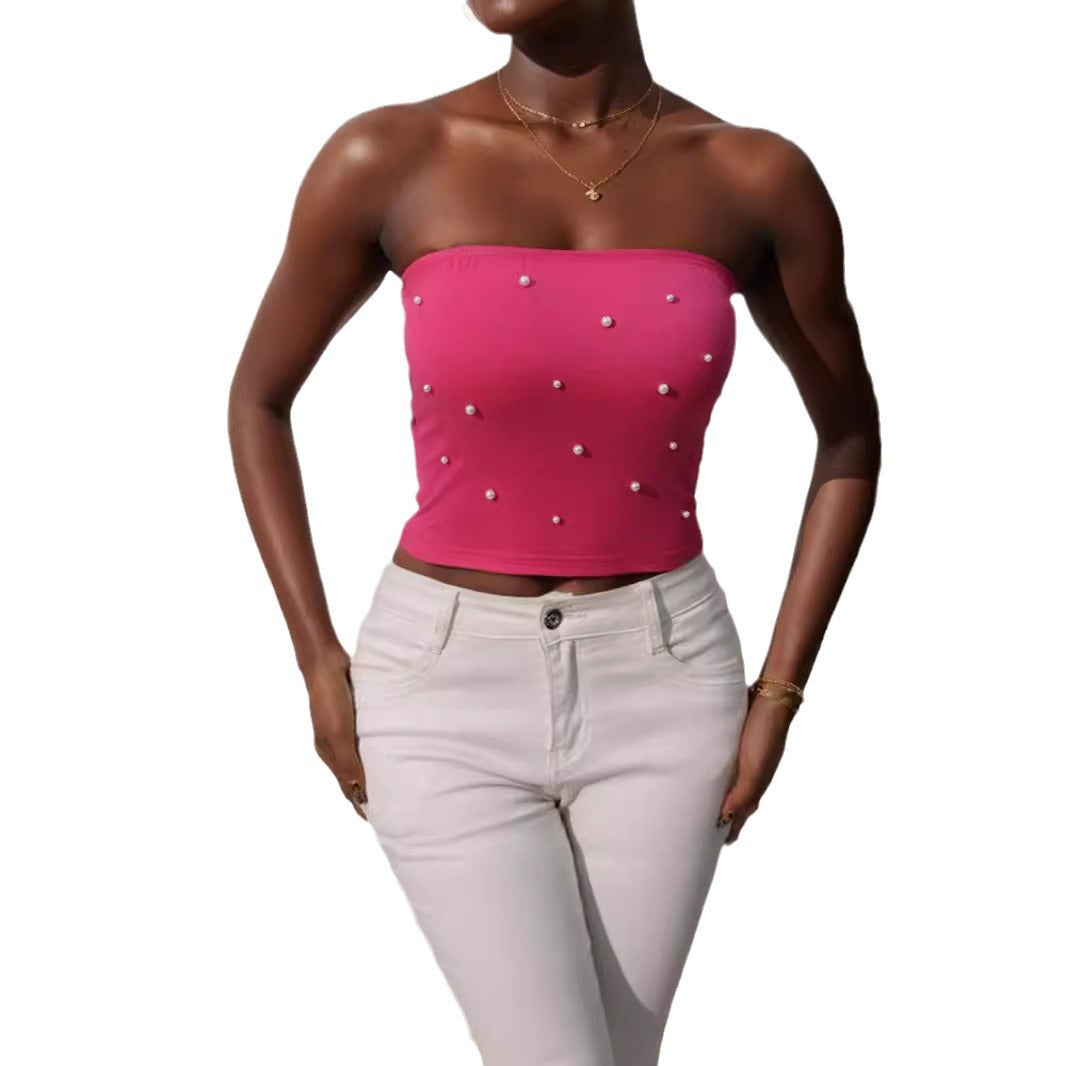 Damen Bandeau-Top mit eleganten Perlenapplikationen Echo Archiv