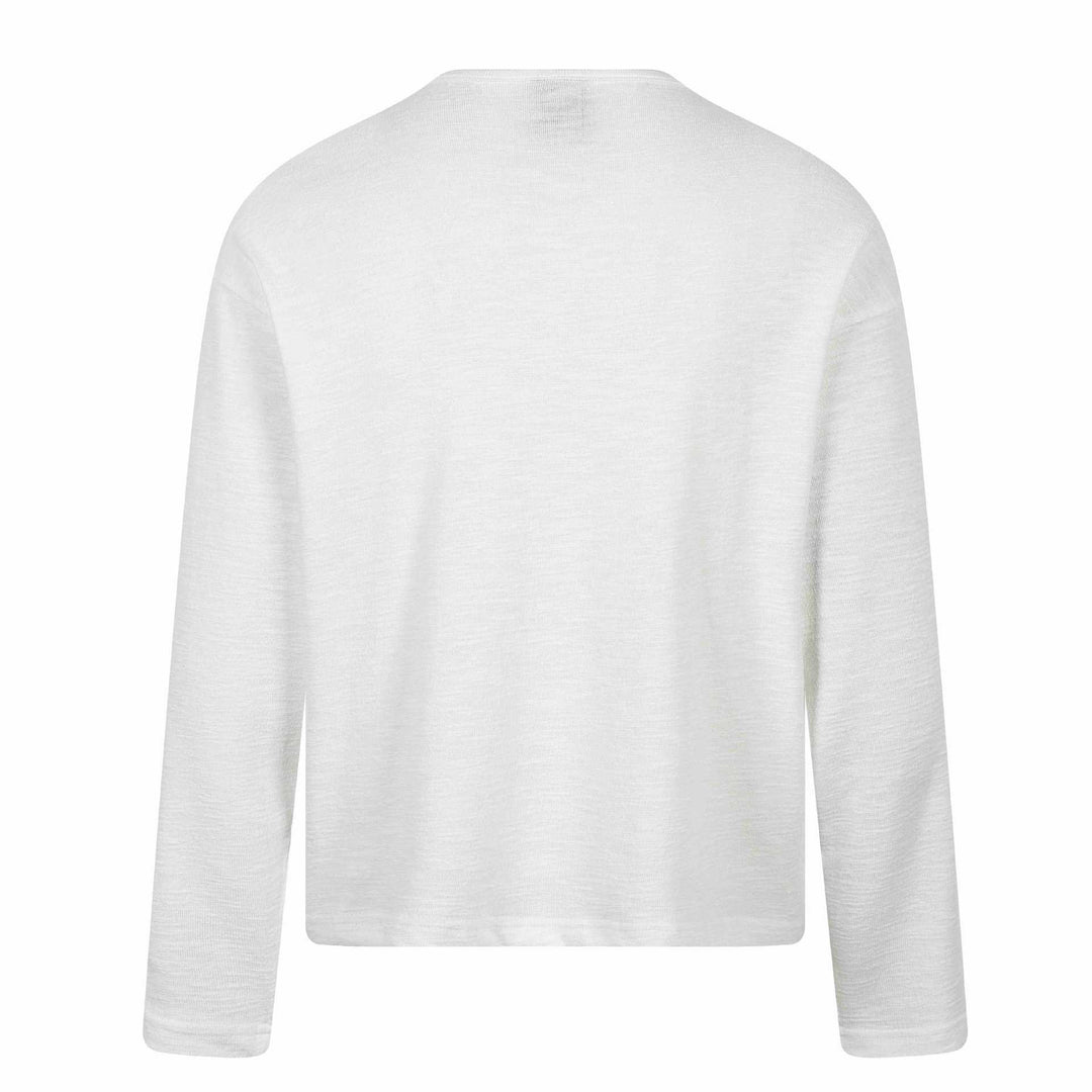 Unisex Langarm-Henleyshirt mit Brusttasche und Vintage-Print Echoarchiv