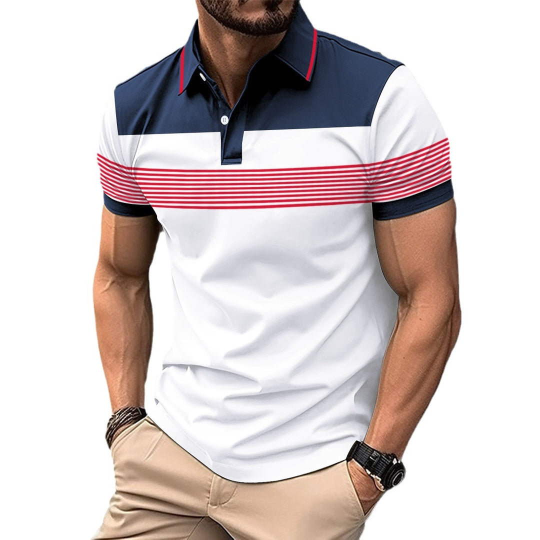 Herren Polohemd mit modernem Streifenmuster und atmungsaktiven Materialien Echoarchiv