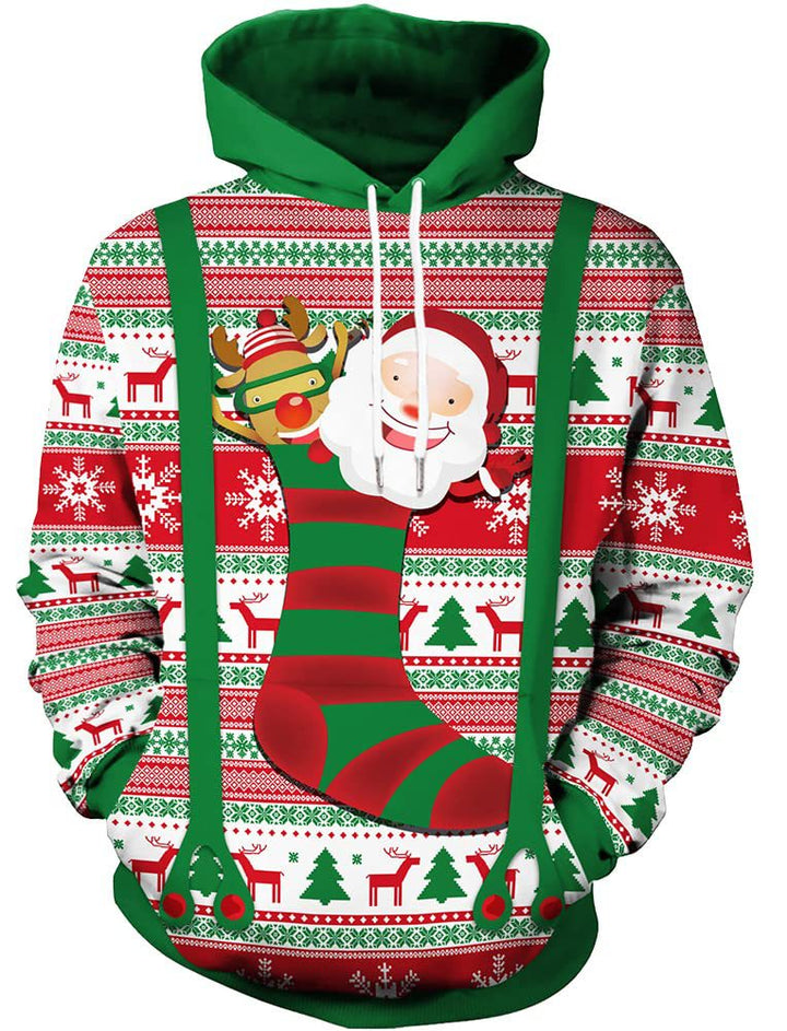 Damen Lustiger Kapuzenpullover mit weihnachtlichem DJ-Motiv Echoarchiv