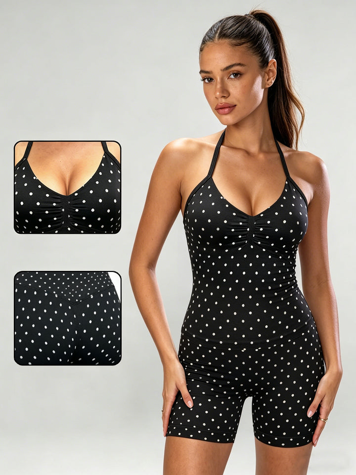 Damen Sportlicher Jumpsuit mit Raffungen und verstellbaren Trägern Echo Archiv