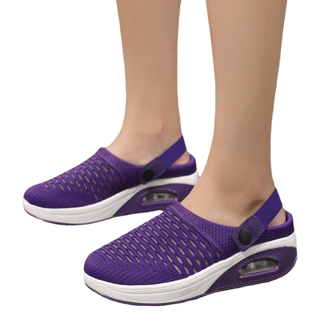 Damen luftgepolsterte Strick-Clogs mit verstellbarem Fersenriemen Echoarchiv