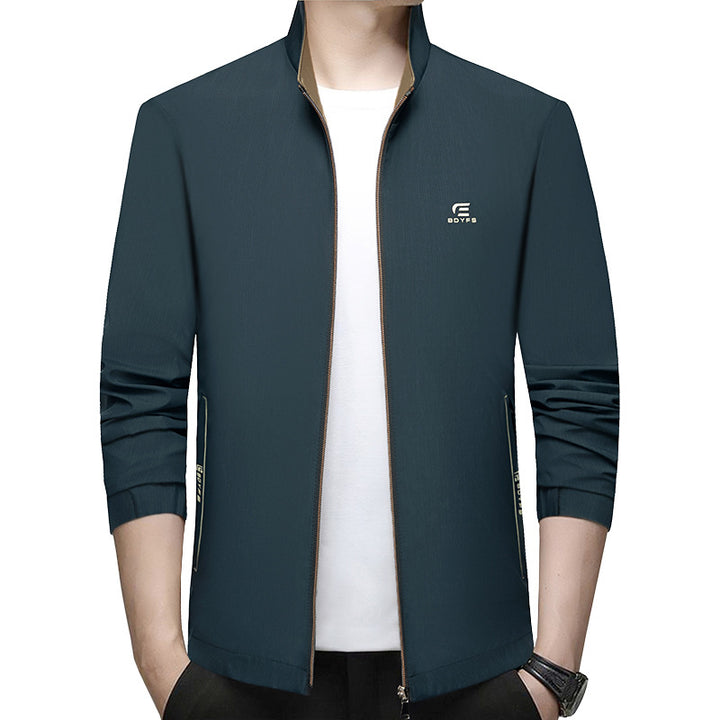 Herren Feldjacke mit Kontrast-Einsätzen und Brust-Reißverschlusstasche – Taviero