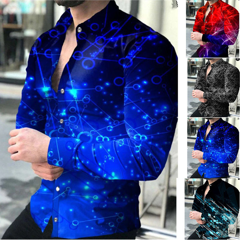 Herren Langarmhemd mit modernem Technologie-Design Echoarchiv