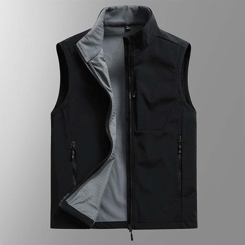 Herren Softshell‑Weste mit Fleecefutter, winddichter Außenlage und Reißverschlusstaschen – Marzano