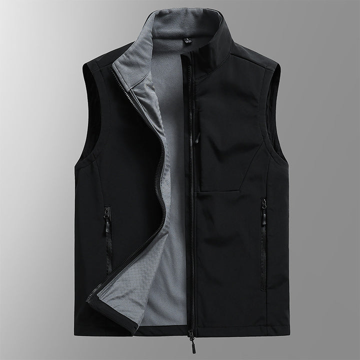 Herren Softshell‑Weste mit Fleecefutter, winddichter Außenlage und Reißverschlusstaschen – Marzano