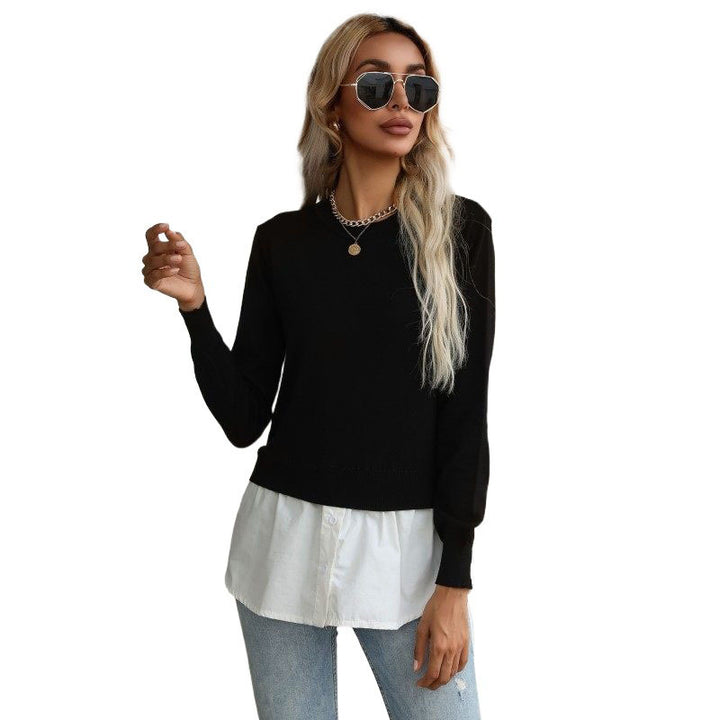 Damen Eleganter Lässiger Pullover mit Hemdunterteil Echo Archiv