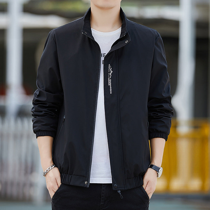 Herren Leichte wasserabweisende Kapuzenjacke im Urban-Minimalstil mit Reißverschluss Echo Archiv