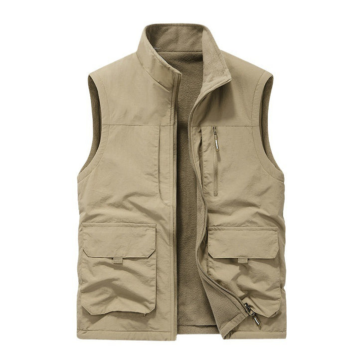 Herren Thermo-Outdoorweste mit Fleece‑Innenfutter, Stehkragen und Multifunktionstaschen Echo Archiv