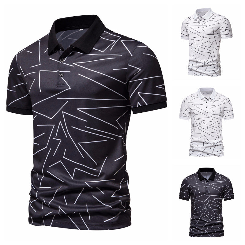 Herren Poloshirt mit modernem Grafikdesign Echoarchiv