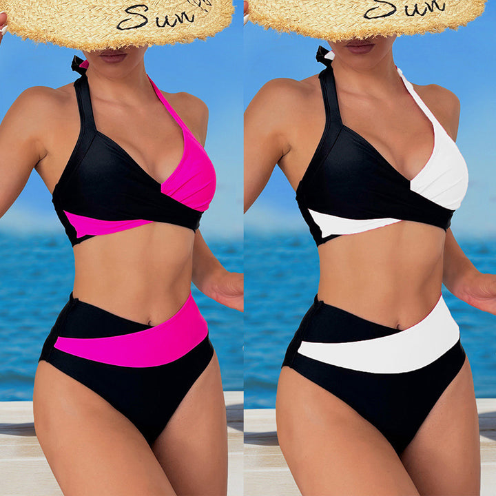 Damen Sportliches Hochgeschnittenes Bikini-Set mit Wickeldesign Echo Archiv
