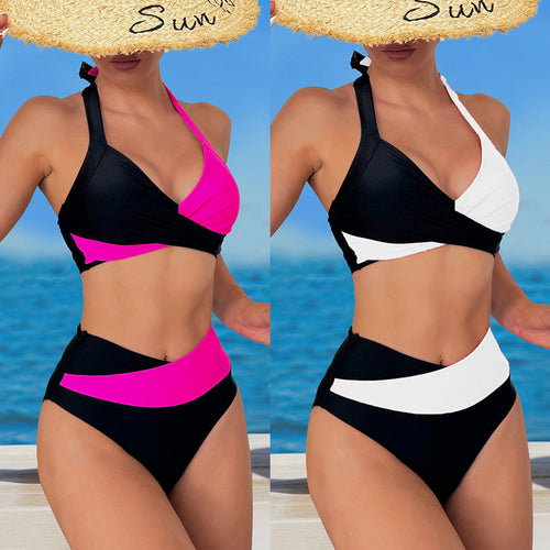 Damen Sportliches Hochgeschnittenes Bikini-Set mit Wickeldesign Echo Archiv