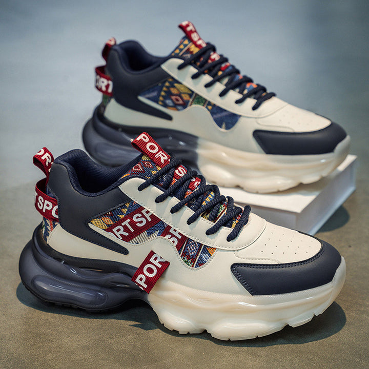 Damen Plateau-Sneaker mit voluminöser Sohle und gewebten Ethno-Details Echoarhiv – Névara