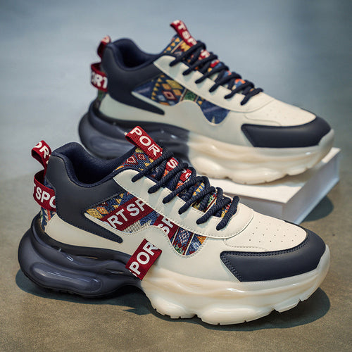 Damen Plateau-Sneaker mit voluminöser Sohle und gewebten Ethno-Details Echoarhiv – Névara