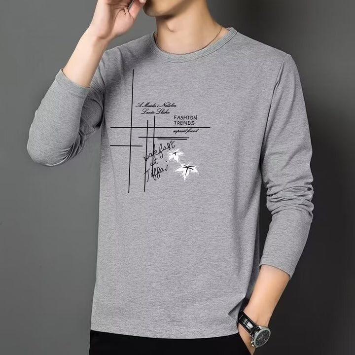 Herren Modisches Langarmshirt mit kreativem Druck Echoarchiv