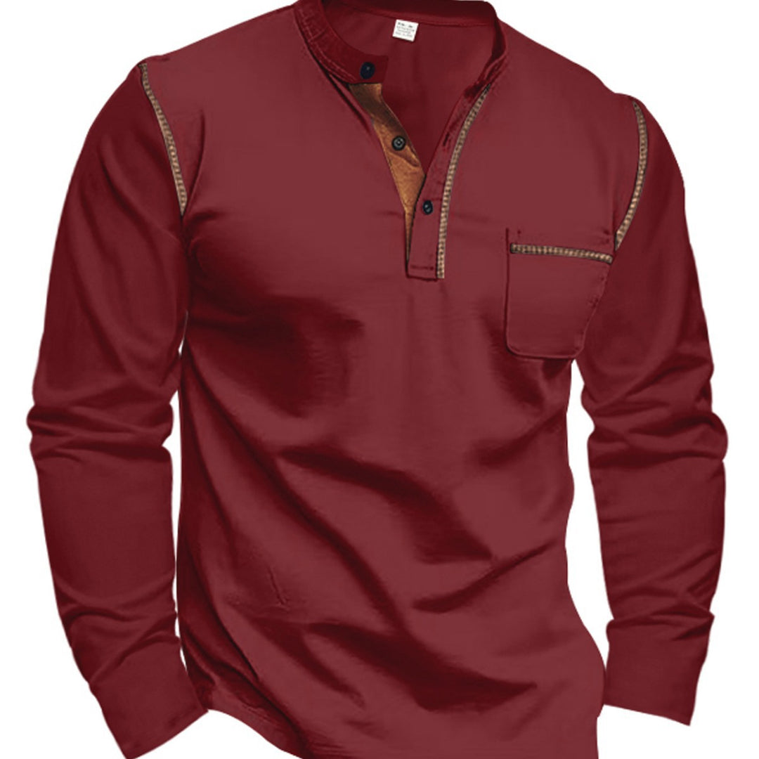 Herren Langarmshirt mit klassischem Henley-Ausschnitt Echoarchiv