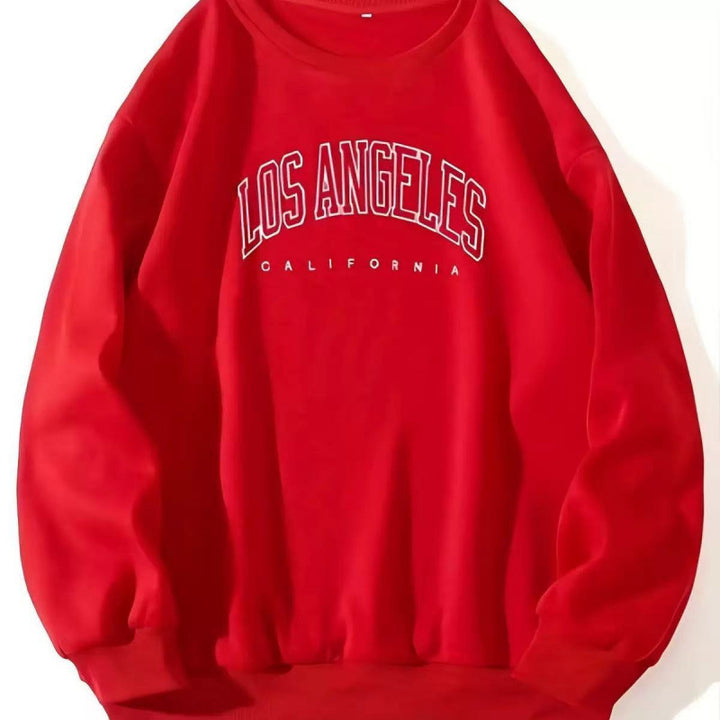 Damen Lässiger Sweatshirt mit Vintage Los Angeles Druck Echoarchiv