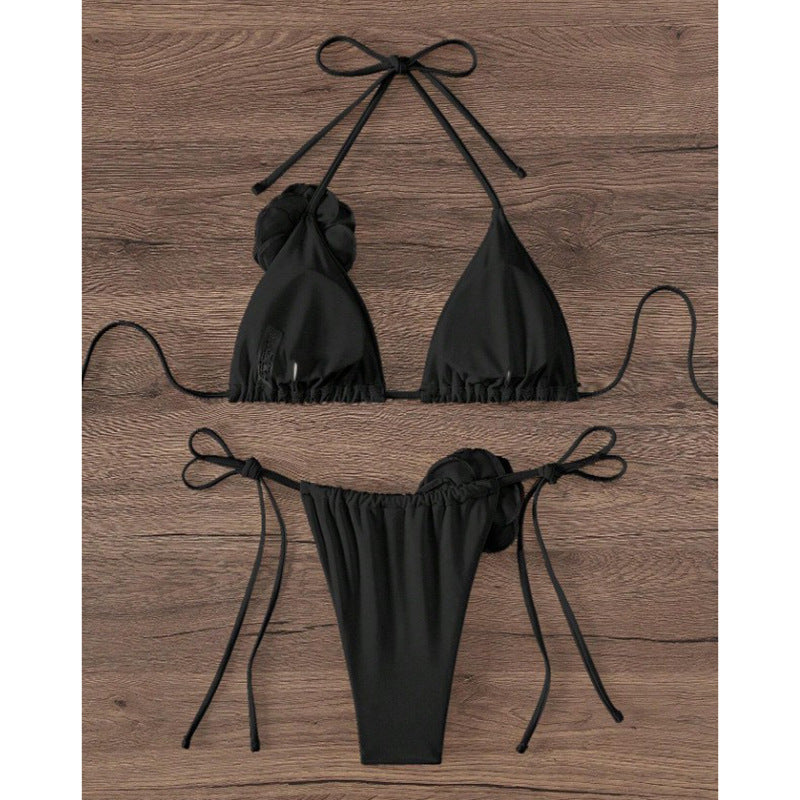 Damen Triangel-Bikini mit dekorativem Blumendetail Echo Archiv