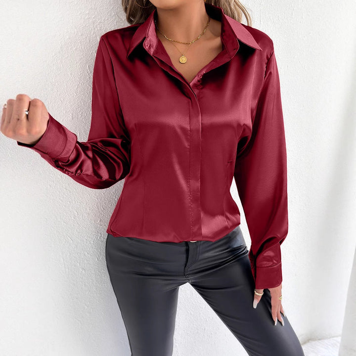 Damen Satin-Bluse mit klassischem Kragen Echoarchiv