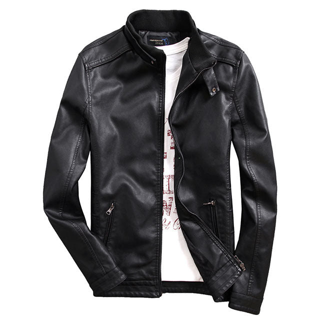Herren Kunstlederblouson mit wärmender Teddyfleece-Innenlage und Stehkragen Echoarchiv