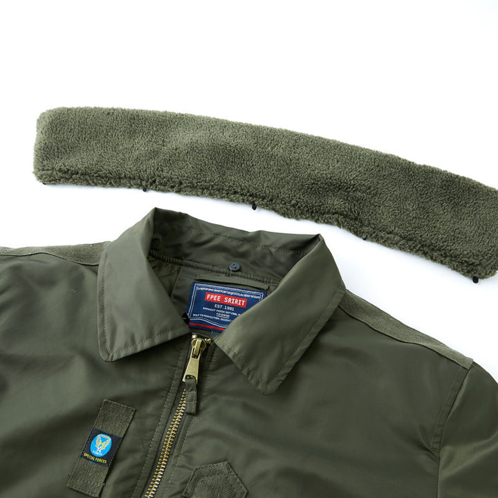 Herren Pilotenjacke mit Teddykragen und multifunktionalen Taschen Echo Archiv