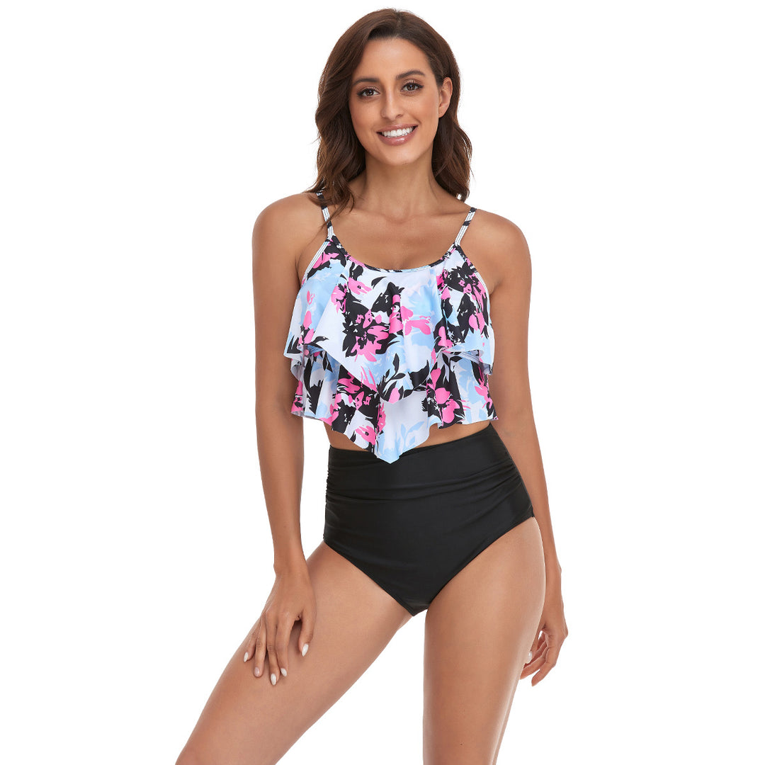Damen Tankini-Set mit fließendem Rüschendesign und figurbetonter Bikinihose Echo Archiv