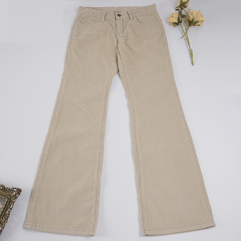 Damen nan Corduroy Schlaghose mit hoher Taille, figurformenden Nähten und weitem Bootcut Echo Archiv