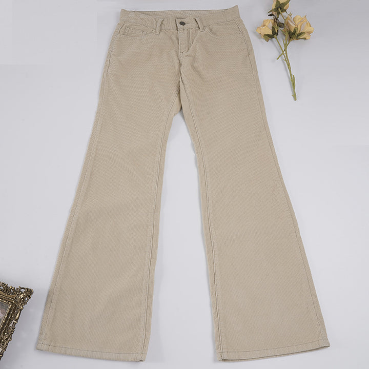 Damen nan Corduroy Schlaghose mit hoher Taille, figurformenden Nähten und weitem Bootcut Echo Archiv