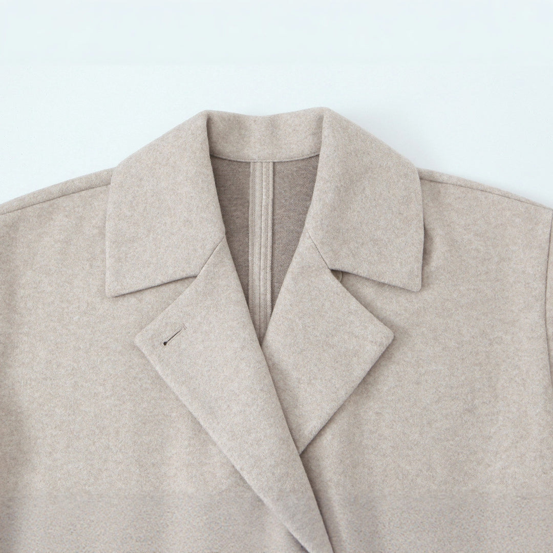 Damen Kurzgeschnittener Oversize Wollmix-Mantel mit weiter Schalkragen Echoarchiv