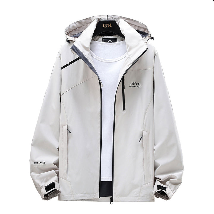 Damen Leichte Wasserabweisende Outdoorjacke mit Kapuze, Brustreißverschluss und verstellbaren Bündchen Echoarchiv