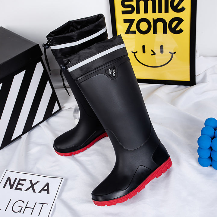 Herren Mittelhohe Wasserdichte Gummistiefel mit kontrastierender Profilsohle Echoarhiv