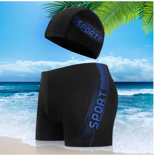 Herren Sportliche Schwimmshorts mit passender Badekappe Echo Archiv