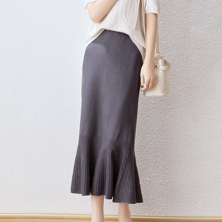 Damen Eleganter Strickrock mit Volant Echo Archiv