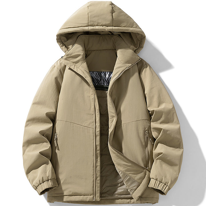 Herren Gepolsterte Thermo-Winterjacke mit Kapuze, wasserabweisender Außenhaut und Reißverschlusstaschen Echo Archiv
