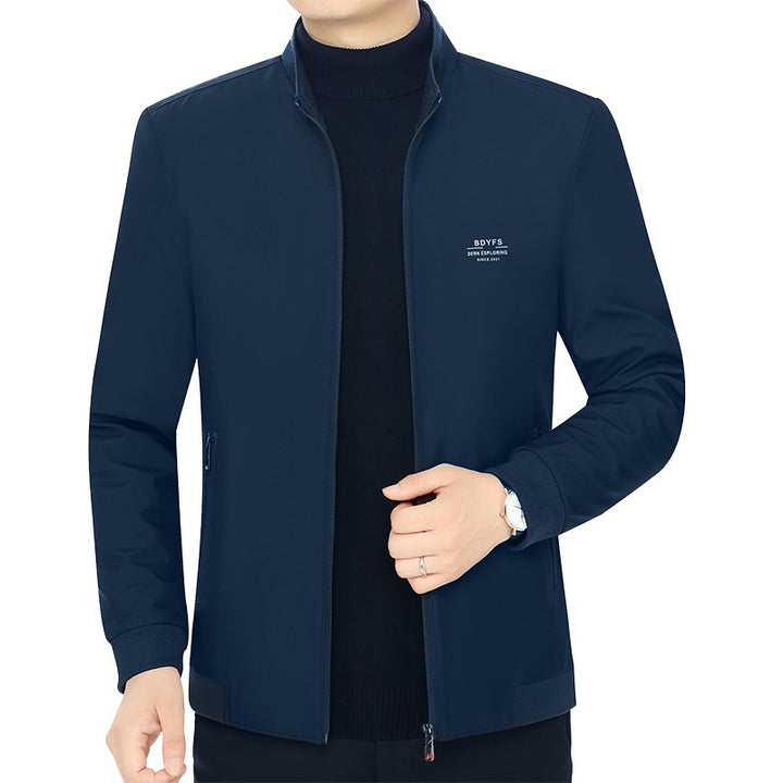 Herren Stehkragen-Übergangsjacke mit wärmendem Kunstfell-Innenfutter – Marzano