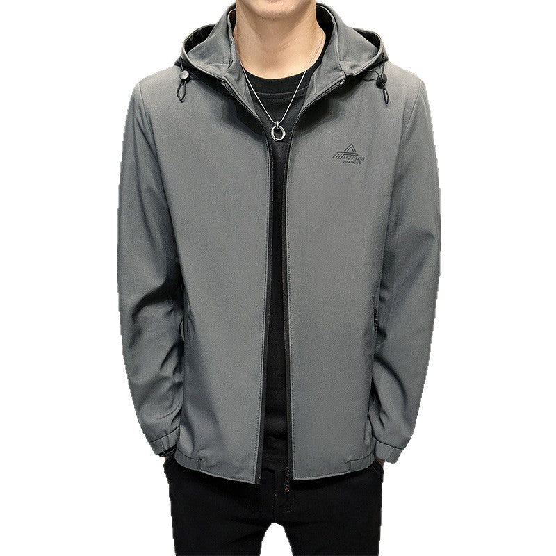Herren leichte Funktionsjacke mit verstellbarer Kapuze Echoarchiv