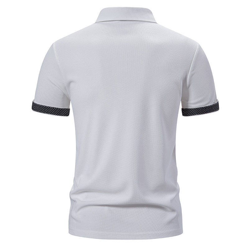 Herren Poloshirt mit modischem Kragen und kontrastierenden Ärmeln Echoarchiv