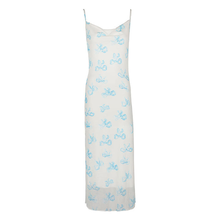 Damen Elegantes Sommerkleid im minimalistischen Stil mit feinen Spaghetti-Trägern Echo Archiv