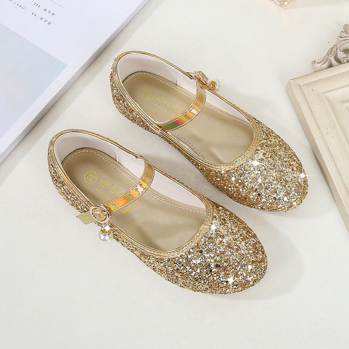 Mädchen Glitzernde Mary Jane Ballerinas mit Perlenapplikation Echo Archiv