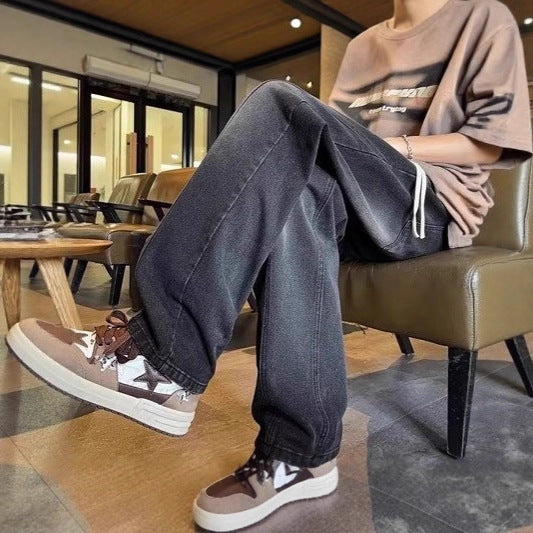 Damen Weitgeschnittene Jeans mit elastischem Bund Echoarchiv