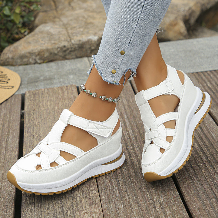 Damen nan sportliche Plateau-Sandalen mit gepolstertem Fußbett und verstellbarem Klettverschluss Echo Archiv